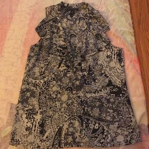 Banana republic size small navy gray silk top